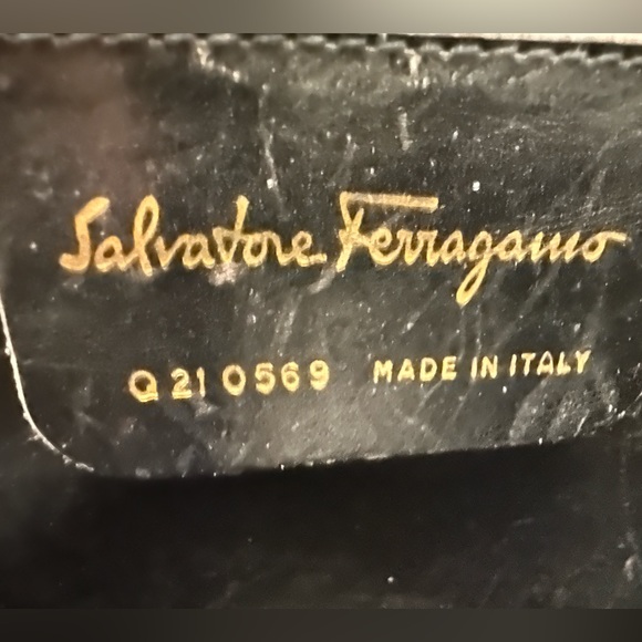 Authentic Salvatore Ferragamo Vintage Gold Chain black leather purse. - Picture 7 of 10